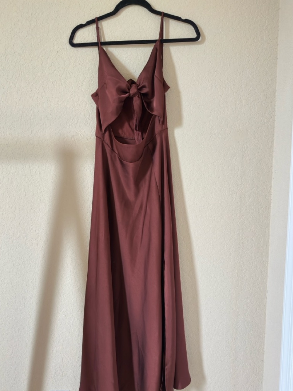 Only Mauve-Brown Bow-Front Maxi Dress